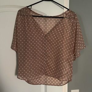 Sheer polka dot blouse